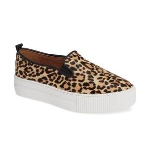 Halogen NWOT leopard slip on shoes